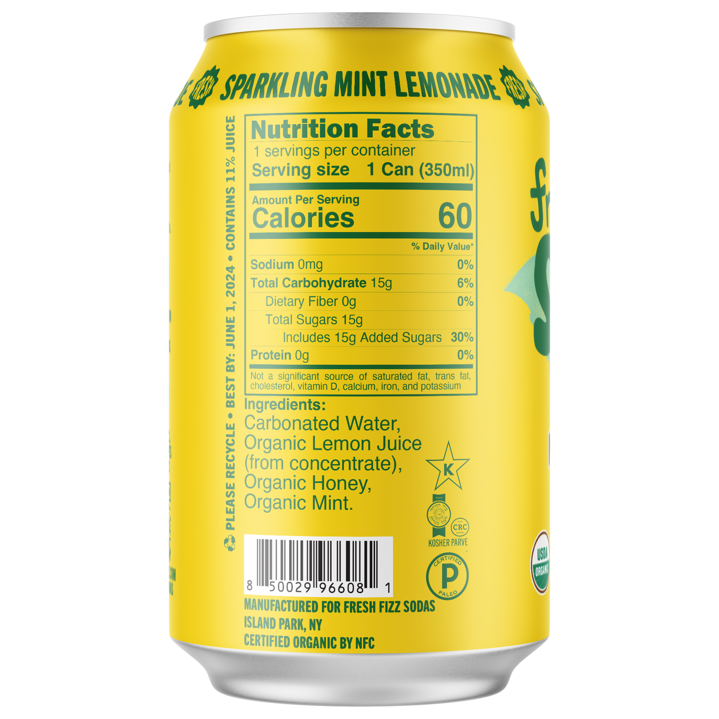 Dented or Ugly cans - Sparkling Mint Lemonade (12-Pack)