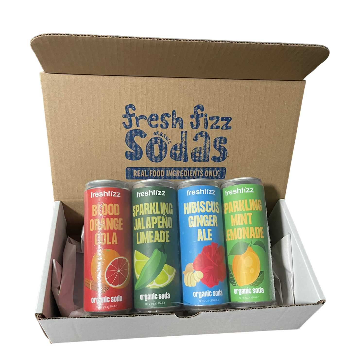Sample Pack - Hibiscus Ginger Ale, Sparling Mint Lemonade, Sparkling Jalapeño Limeade, Blood Orange Cola