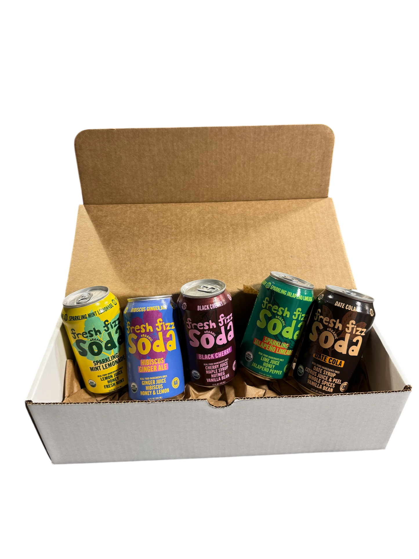 Sample Pack - Hibiscus Ginger Ale, Sparling Mint Lemonade, Sparkling Jalapeño Limeade, Date Cola, Black Cherry