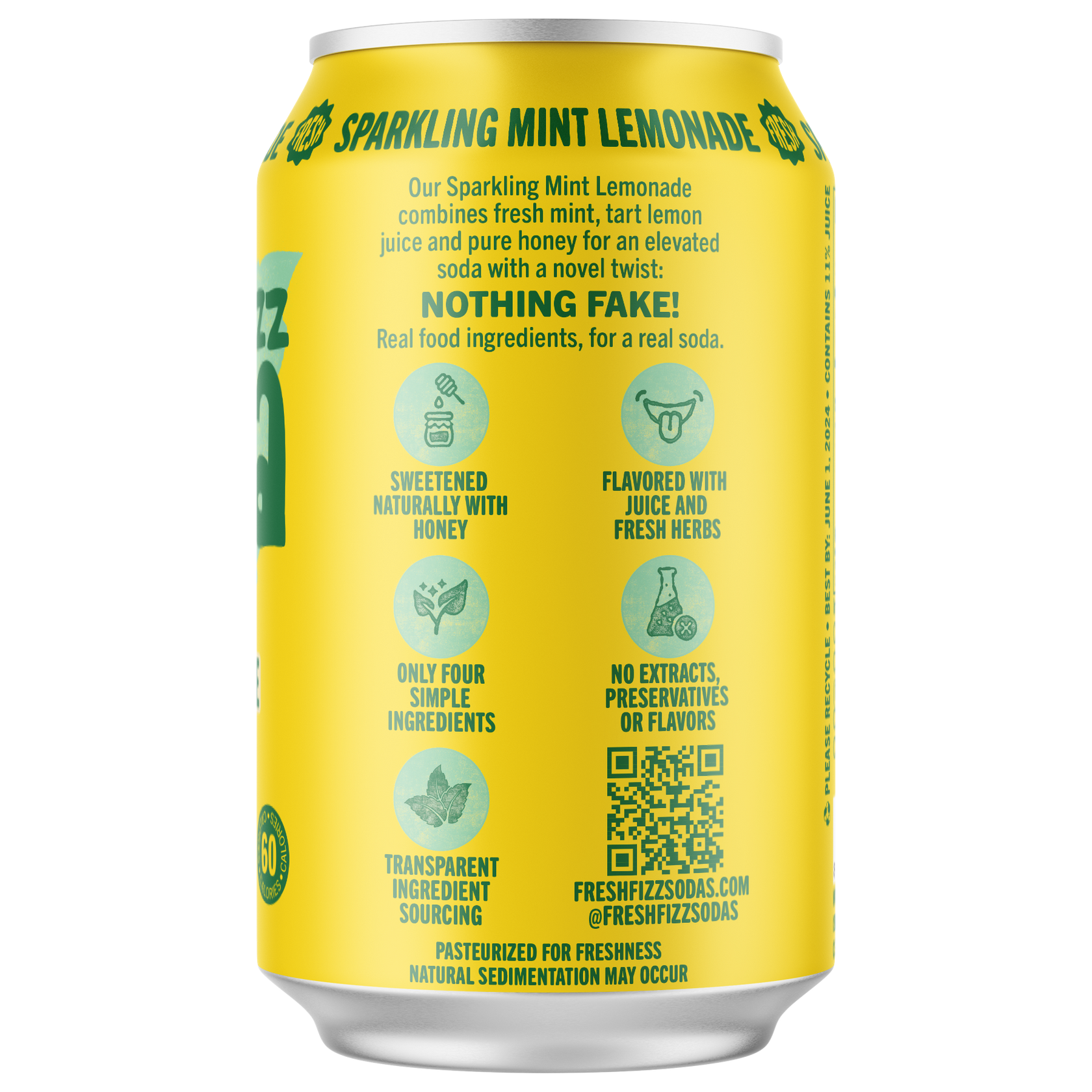 Sparkling Mint Lemonade (12Pack) Fresh Fizz Sodas