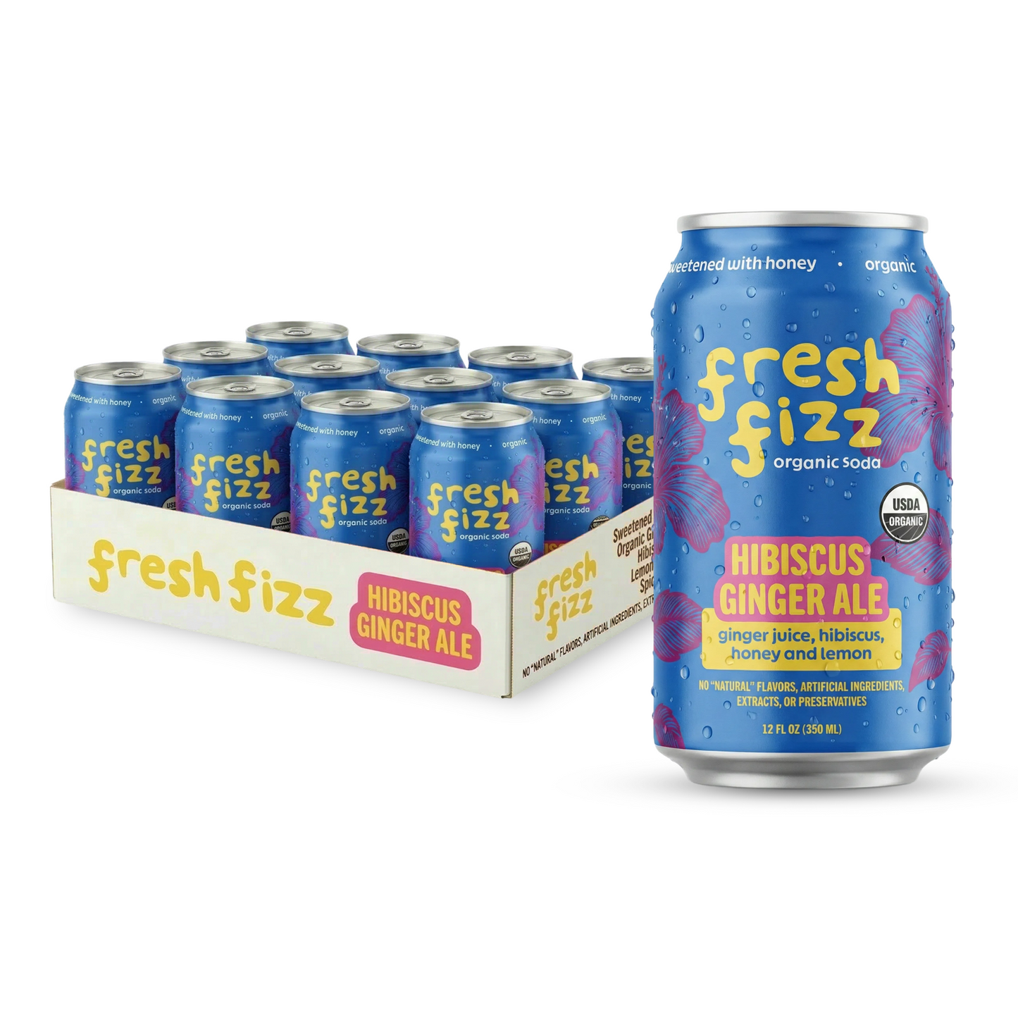Hibiscus Ginger Ale (12-Pack)